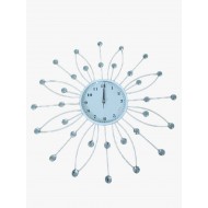 Pazarız Duvar Saati Ferforje Demir Taşlı Dekoratif Beyaz