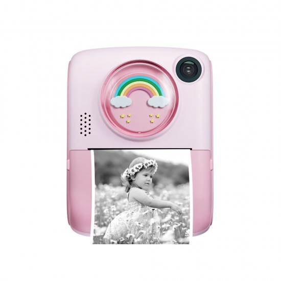 Pazariz Anlık Termal Yazıcılı Dijital Çocuk Kamerası 2.0 İnç HD Instant Photo Printer Camera Pembe