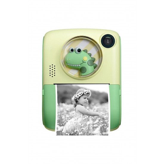 Pazariz Anlık Termal Yazıcılı Dijital Çocuk Kamerası 2.0 İnç HD Instant Photo Printer Camera Yeşil