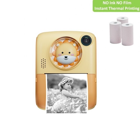 Pazariz Anlık Termal Yazıcılı Dijital Çocuk Kamerası 2.0 İnç HD Instant Photo Printer Camera Sarı