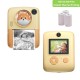 Pazariz Anlık Termal Yazıcılı Dijital Çocuk Kamerası 2.0 İnç HD Instant Photo Printer Camera Sarı