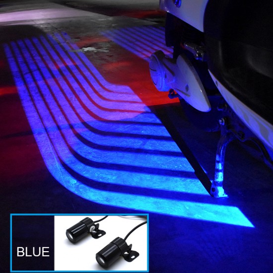 Pazariz Araba motosiklet melek kanatları LED projeksiyon lambası lazer karşılama ışığı Mavi