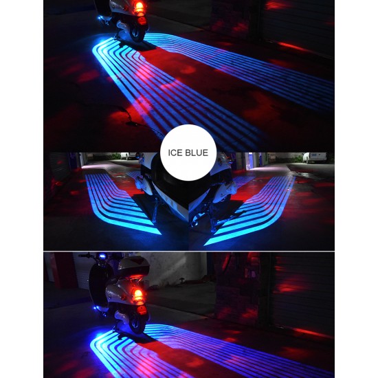 Pazariz Araba motosiklet melek kanatları LED projeksiyon lambası lazer karşılama ışığı Mavi