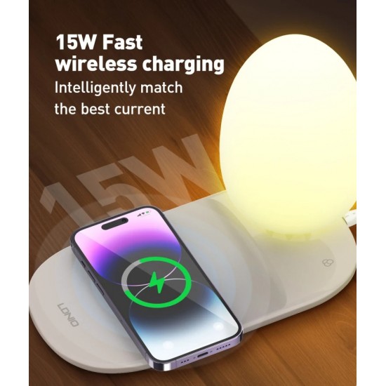 Pazariz Wireless Şarj Standı Hızlı Şarj Özellikli Masa Lambası Şarj Istasyonu Şarj Lamba 15w Rgb