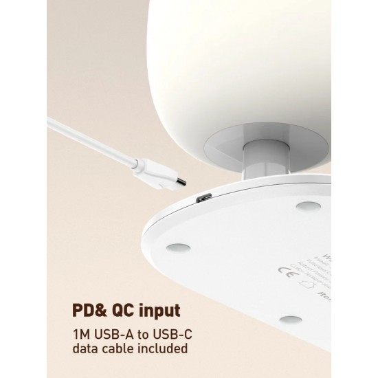 Pazariz Wireless Şarj Standı Hızlı Şarj Özellikli Masa Lambası Şarj Istasyonu Şarj Lamba 15w Rgb