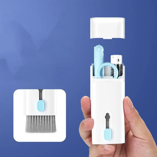 Pazariz Klavye temizleme kiti, 7'si 1 arada klavye fırça seti kulaklık temizleme fonksiyonlu fırça