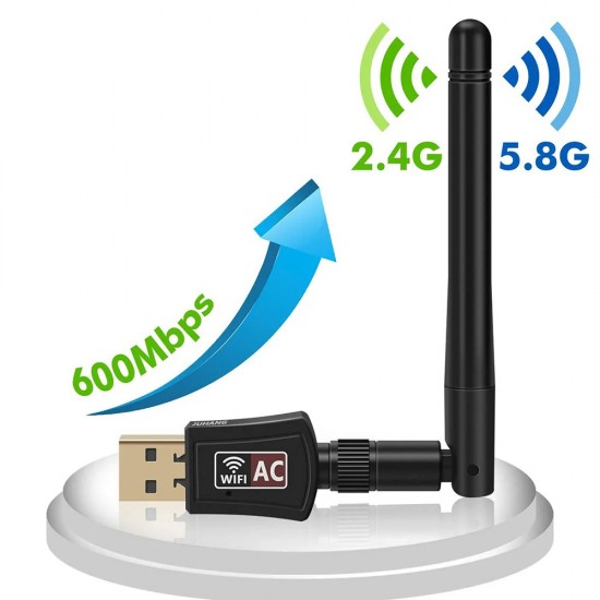 Pazariz Dual Band USB 600 Mbps Adaptör Kablosuz Wifi Alıcı Wireless Adaptör 802.11a/b/g/n/ac