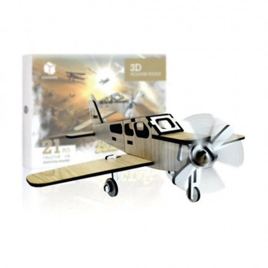 Pazariz Aircraft Uçak 3D Ahşap Puzzle 21 Parça