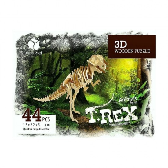 Pazariz Pershang T-Rex 33 Parça 3D Ahşap Puzzle