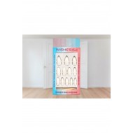 Işıkda Renk Değiştiren Sihirli Takma Tırnak 12 Adet Mavi Itici+yapıştırıcı+törpü Set