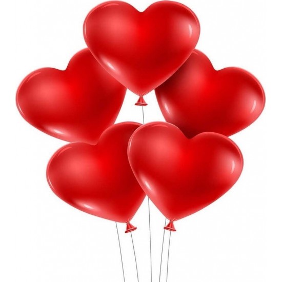 Kırmızı Kalp Balon 20 Adet