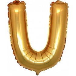 U (Gold) Harf Folyo Balon - 90 cm - Altın Folyo Harf Balon