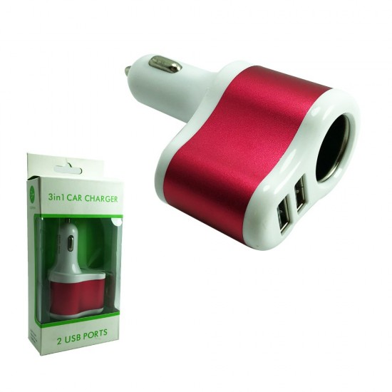 Pazariz Cep Telefonu Araç Şarj Başlık Çift Usb 12V-5V-3.1A Çakmaklık