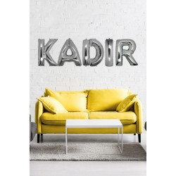 Doğum Günü Kadir Gümüş Harf Folyo Balon Set 40CM Isim Balon