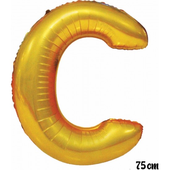 75 cm C Harfi Folyo Balon Altın