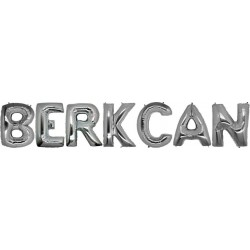Doğum Günü Berkcan Gümüş Folyo Balon Set 40 cm Isim Balon