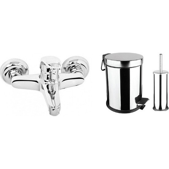 Pazariz Fixer365 Süper Banyo Aksesuar Seti Banyo Bataryası + Çöp Kovası Seti