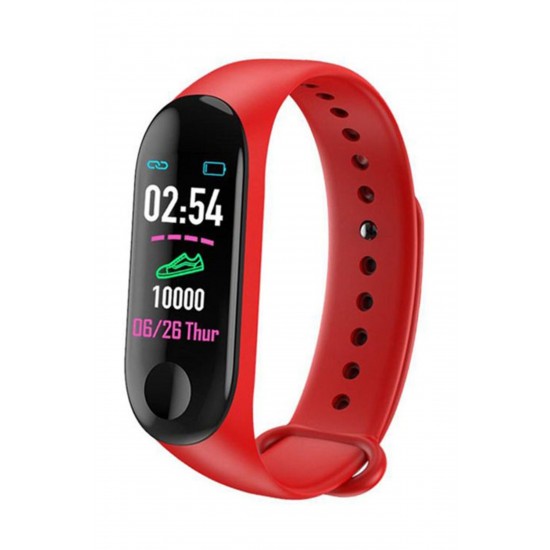 Pazariz M3 Akıllı Bileklik Saat Watch Band Silikon Kordon Kayışlı