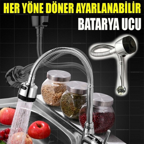 Pazariz  Spiral Musluk Başlığı 2 Fonksiyonlu Oynar Başlıklı