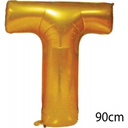 90 cm T Harfi Folyo Balon Altın
