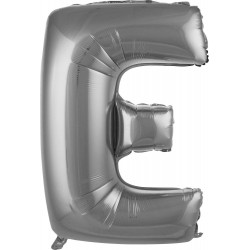 Balon E Harf 76 cm Gümüş Folyo Balon 34 Inc