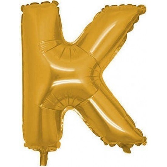 Gold Renk Folyo Balon K Harfli Helyum Balon 100 cm Dev Boy