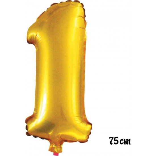 75 cm 1 Rakam Folyo Balon Altın