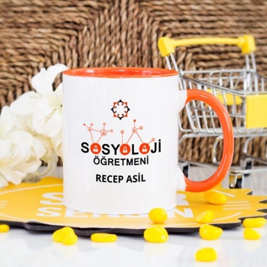 Sosyoloji Öğretmeni Kupa Bardak - Turuncu