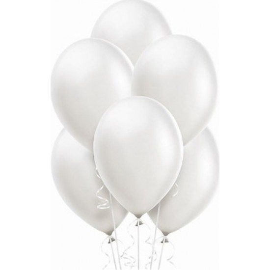 Balon 100 Adet Beyaz Metalik Balon 12 İnç