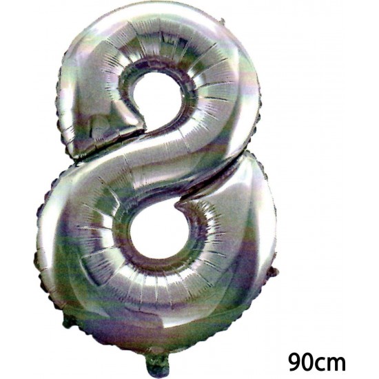 90 cm 8 Rakamı Folyo Balon Gümüş