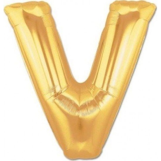 Balon Parti V Harf Gold Folyo Balon 102 cm