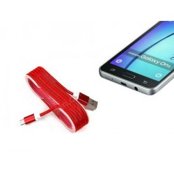 Pazariz Android Örgü Şeklinde Renkli Çelik Şarj Data Kablosu - Kırm
