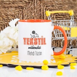 Turuncu Renkli Tekstil Mühendisi Kupa Bardak