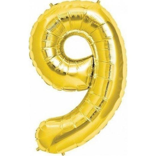 Balon Parti 9 Rakamı Gold Folyo Balon 102 cm