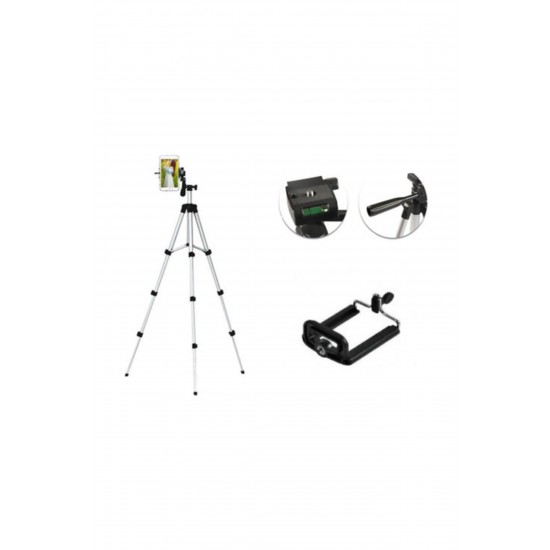 Pazariz Telefon Ve Kamera Tutucu Tripot Ayak 130 Cm -Telefon Tutuculu