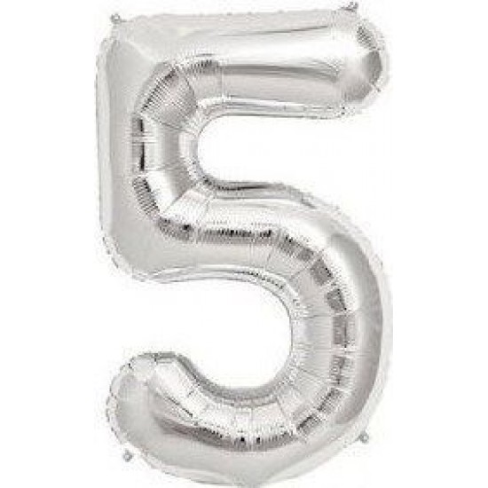 Balon Parti 5 Rakamı Gümüş Folyo Balon 102 cm