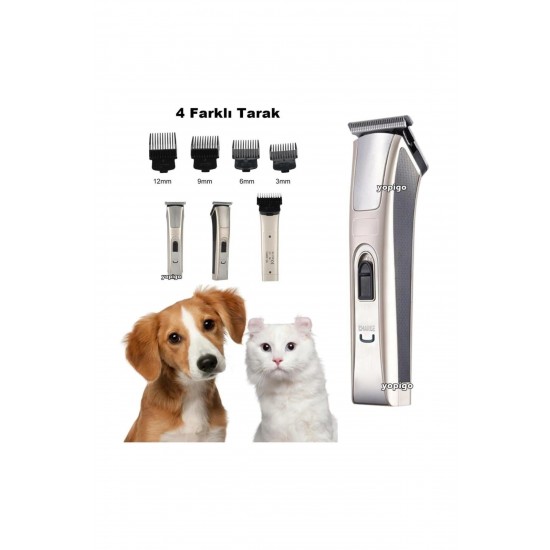 Pazariz Pet-128 Kedi Köpek Tıraş Seti Pet Evcil Hayvan Tüy Kesme Traş Tıraş Makinesi