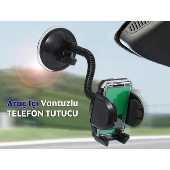 Pazariz Araç İçi Vantuzlu Telefon Tutucu Güçlü Kilit Vantuzlu Akrob
