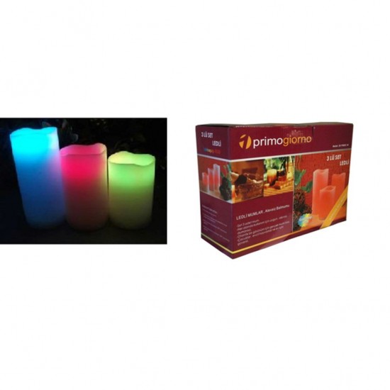 Pazariz 3 LÜ RGB RENK DEĞİŞTİREN YILBAŞI SÜSÜ LEDLİ MUM