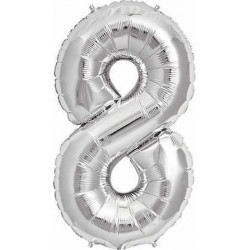BalonGümüş Folyo Balon Sayılı Helyum Balon 100 cm Dev Boy 8