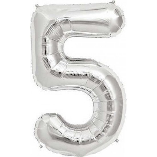 Gümüş Folyo Balon Sayılı Helyum Balon 100 cm Dev Boy 5