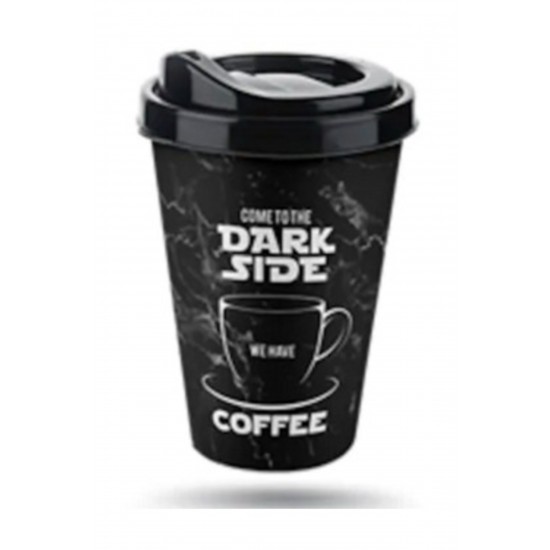 Pazariz   Coffe Plastik Bardak 400 Ml (Dark Side), Kahve Çay Bardağı