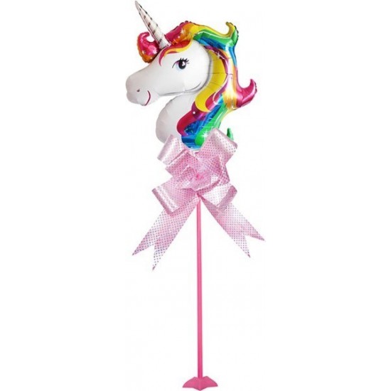 Kazanabil Unicorn Temalı Parti Masa Süsü Çubuklu Folyo Balon Pembe