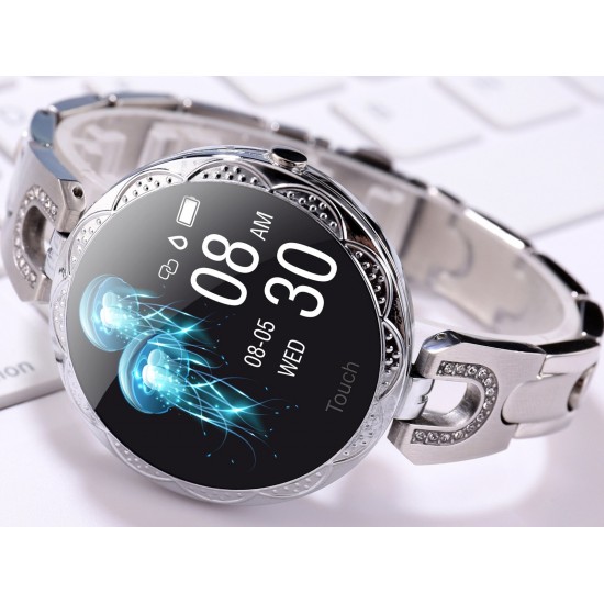 Pazariz 2021 Trend Hd Kadın Akıllı Saat Ios Android Uyumlu Sık Tasarım (Gümüş) Ak15G