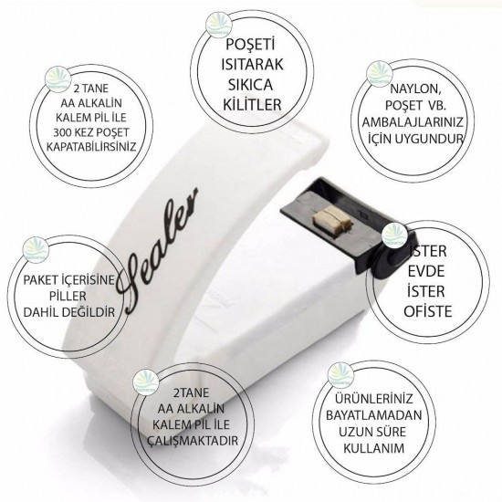 Pazariz Poşet Ağzı Kapatma Makinesi Kapatıcı Yapıştırma Kapama Aleti