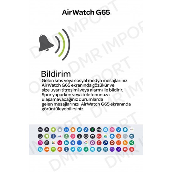 Pazarız G65l Akıllı Saat Suya Dayanıklı Ateş & Nabız Ölçer Çok Fonksiyonlu Ios Ve Android Uyumlu