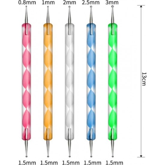 Pazariz Nail  5'li Tırnak Tasarım  Dot Süsleme Kalemi