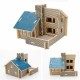 Pazarız 3D Ahşap Puzzle Yapboz Maket Mavi Ev Boyanabilir
