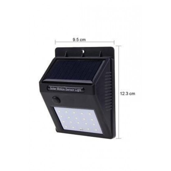 Pazariz Güneş Enerjili Sokak Lambası Solar Bahçe Armatürü Aydınlatması Dış Mekan Işık 20 Led