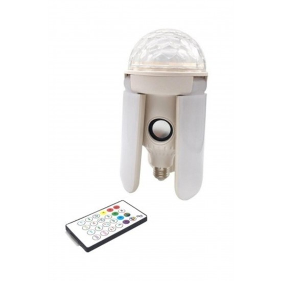 Pazariz Bluetooth Hoparlör Disko Topu Rgb Led Işıklı Renkli Işık Lamba 3 Kanatlı Uzakdan Kumandalı